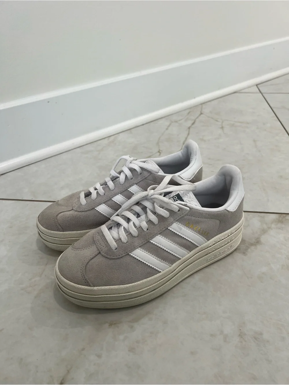 Adidas Grey Two / Cloud White / Core White Gazelle Bold Sneakers Size 6 US $120